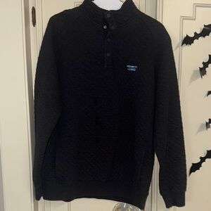 L.L. Bean Men's Quilted Black Crewneck Sweater men’s like new warm